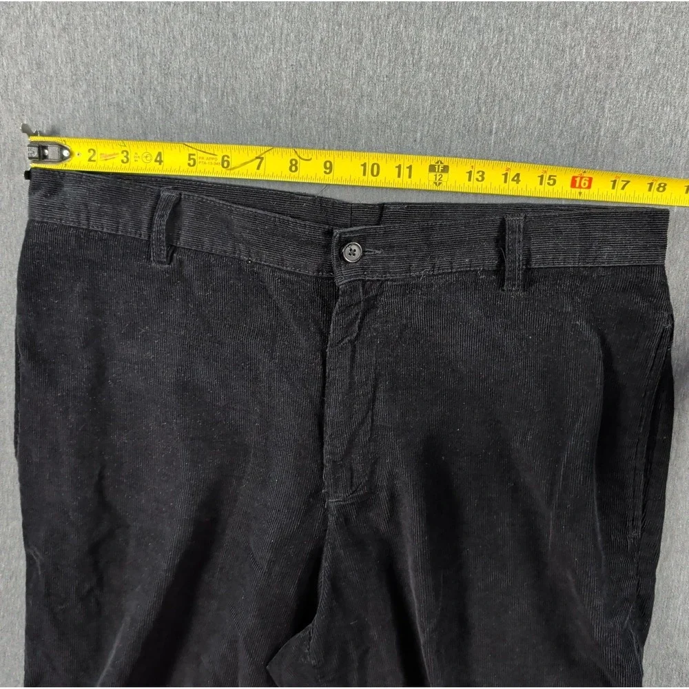 Vtg 90s Club Room Black Corduroy Pants Mens 36x30 Trousers Baggy Preppy Y2K